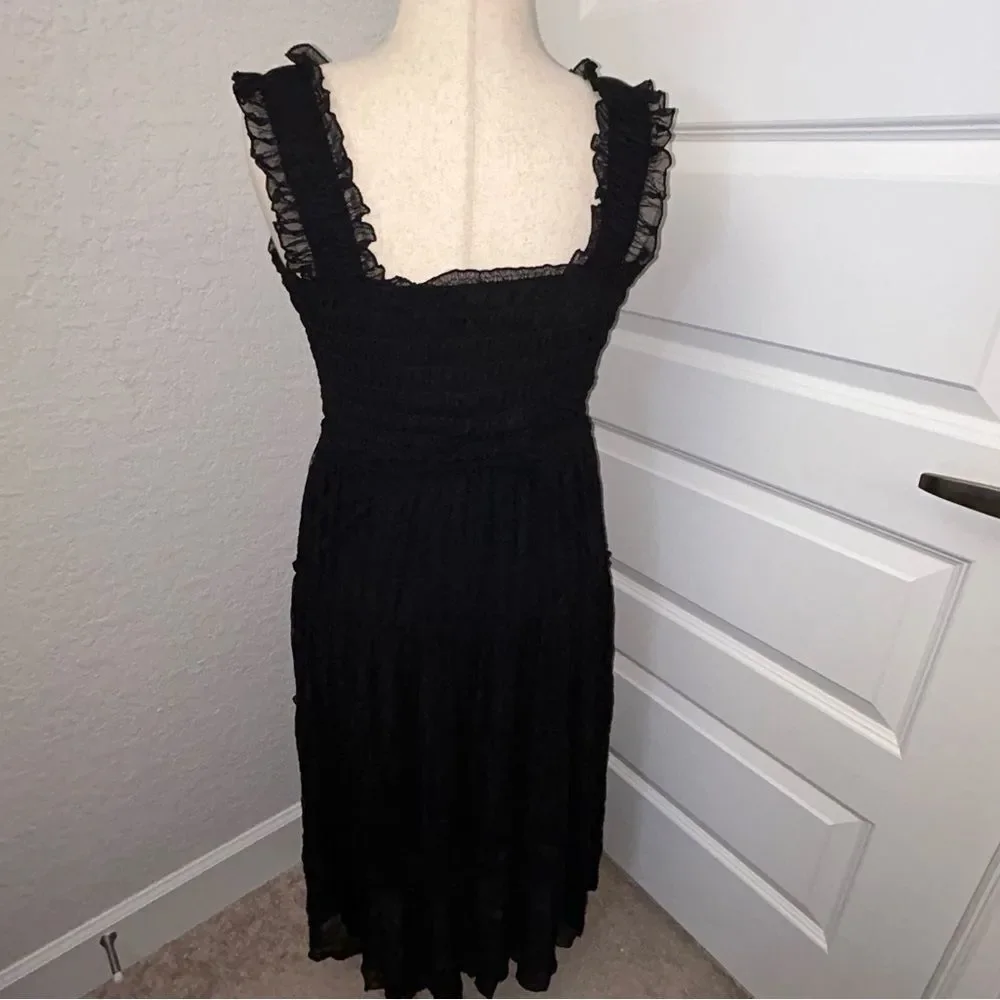 New, Max Studio Ruffle Layer Mesh Sleeveless Midi Dress - Picture 3 of 12